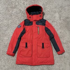 Mountain Equipment Puffer Jacket Womens Medium Red Prauden Duck Down Insulated